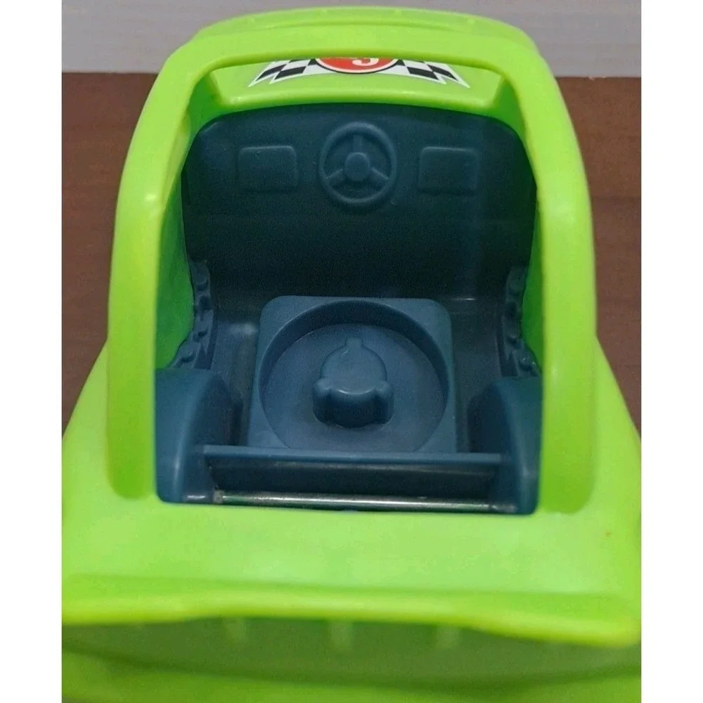 Fisher Price Little People GREEN RACE CAR #2 VEHICLE for RACING Sports Car